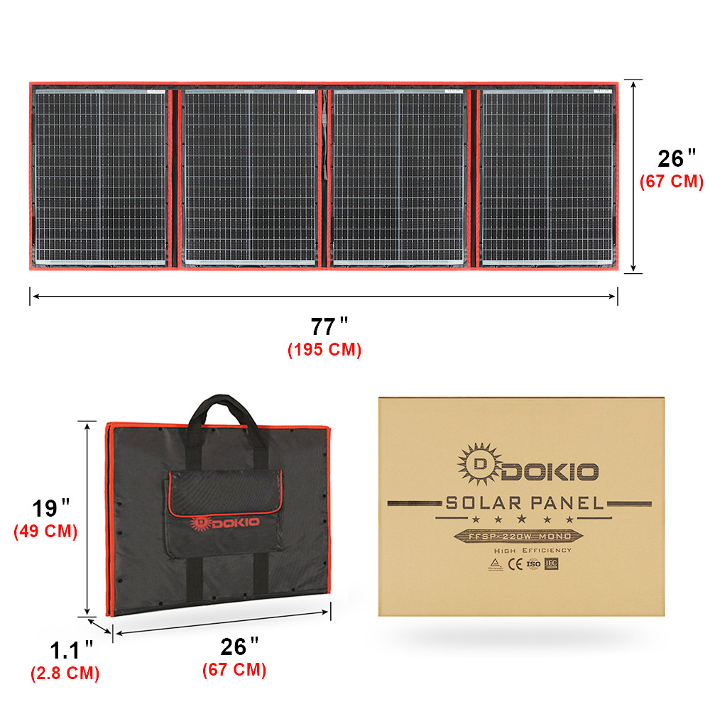 Solar Panel 200W - Panel Surya Lipat Fleksibel Merek Dokio