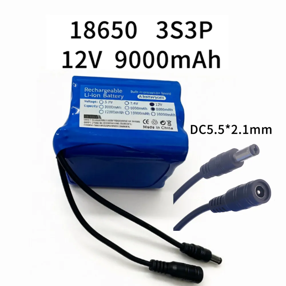 Lithium Battery 12V - Baterai lithium-ion 12V 9000mAh 3S3P, untuk