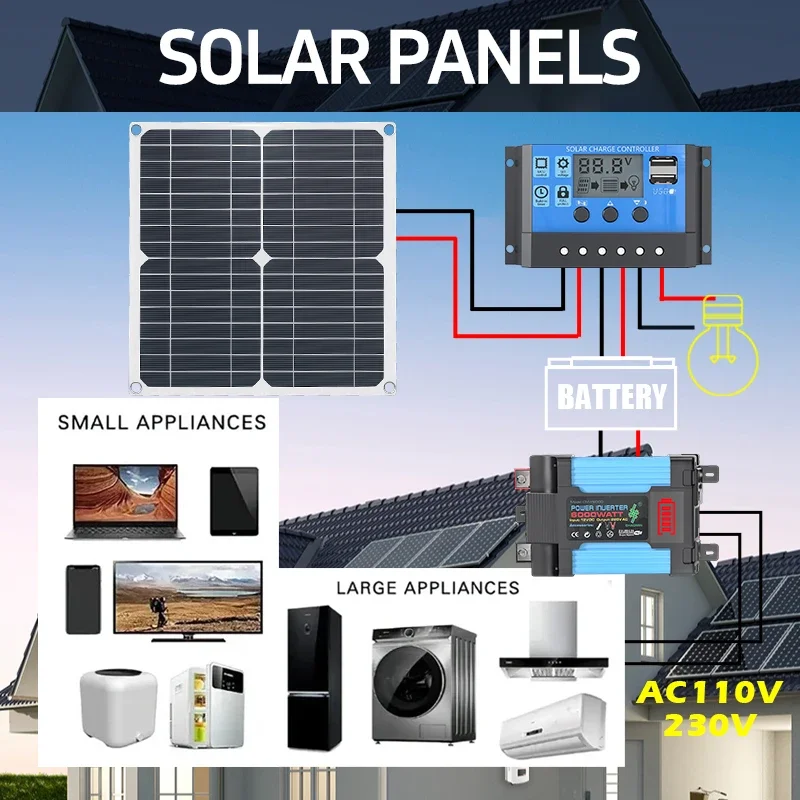 Kit tenaga surya 6000W dilengk - Solar Panel 200W ulasan dan harga